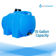 WaterPrepared 35 Gallon Blue Horizontal Utility Tank