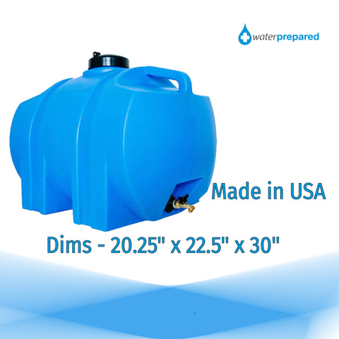 WaterPrepared 35 Gallon Blue Horizontal Utility Tank