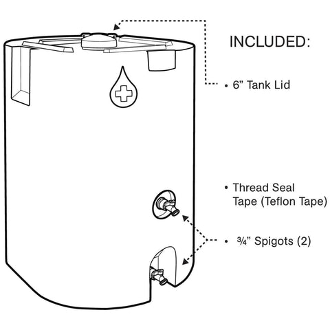 WaterPrepared 160 Gallon Large Capacity Water Storage Tank