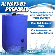 WaterPrepared 160 Gallon Large Capacity Water Storage Tank