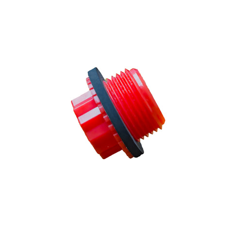 P-68B Threaded Red Drain Cap Plug with O-Ring
