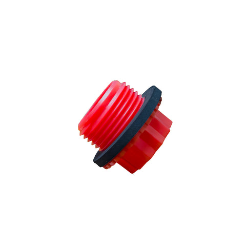P-68B Threaded Red Drain Cap Plug with O-Ring