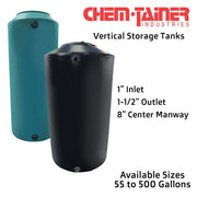 Chem-Tainer 250 Gal. Black Vertical Water Tank