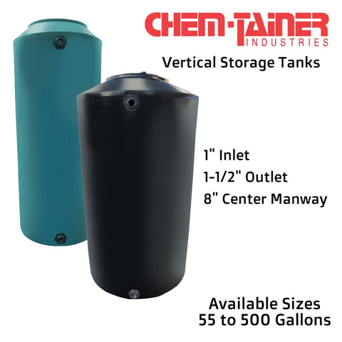 Chem-Tainer 250 Gal. Black Vertical Water Tank